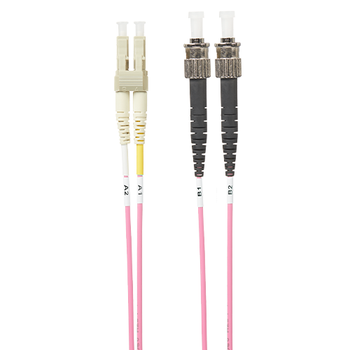 4Cabling 2m LC-ST OM4 Multimode Fibre Optic Cable - Salmon Pink Main Product Image