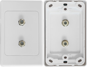 Digitek Double F-Type Coaxial Wall Plate Main Product Image