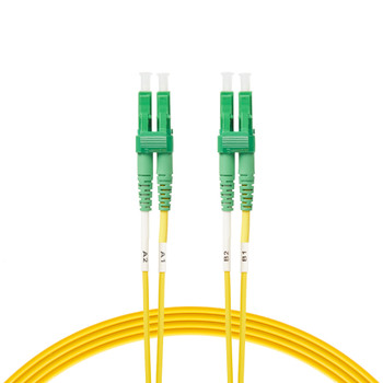 4Cabling 9.5m LC/APC-LC/APC OS1 / OS2 Singlemode Fibre Optic Duplex Patch Cable 2mm Oversleeving Yellow No Packaging Main Product Image