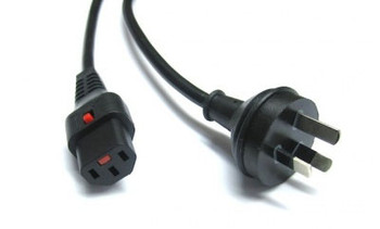 4Cabling 0.5m Lockable IEC C13 - Australian 3-Pin Plug - Black Main Product Image