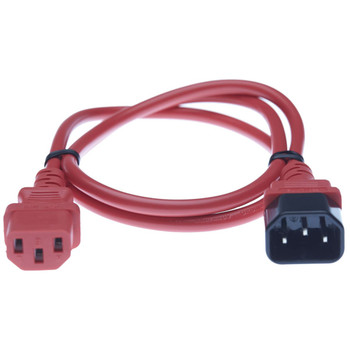 4Cabling IEC C13 to C14 Power Cable Red 1M  Main Product Image