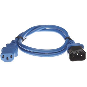 4Cabling IEC C13 to C14 Power Cable Blue 1m  Main Product Image