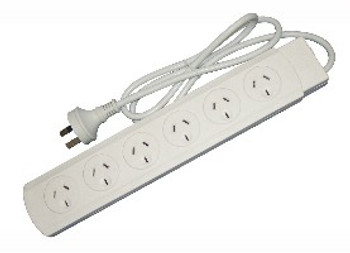 4Cabling White 6 Outlet Powerboard 1m Lead Main Product Image