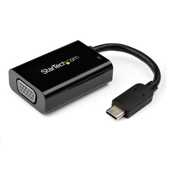 StarTech USB C to VGA Adapter with Power Delivery - 1080p USB Type-C to VGA Monitor Video Converter w/ Charging - 60W PD Pass-Through - Thunderbolt 3 Main Product Image