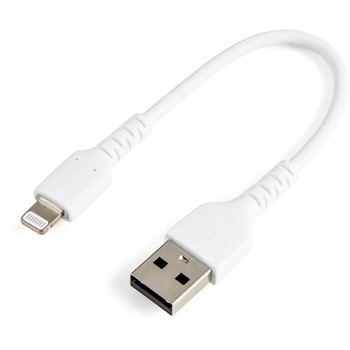 StarTech 6 inch (15cm) Durable White USB-A to Lightning Cable  Main Product Image