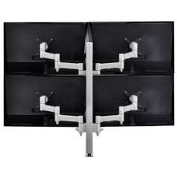 Atdec AWM Quad monitor arm solution - 460mm articulating arms - 750mm post - heavy duty clamp - black Main Product Image