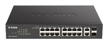 D-Link 18-Port Smart Managed Switch with 16 PoE+ and 2 Combo RJ45/SFP ports. PoE budget 130W Main Product Image
