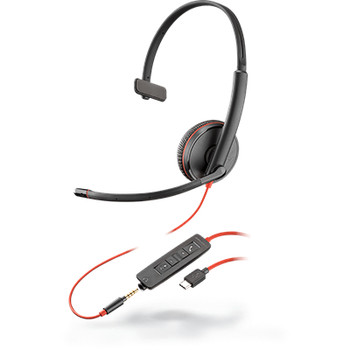 Poly Blackwire 3215 UC Mono Corded Headset - 3.5mm & USB-C Main Product Image
