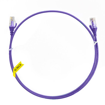 4Cabling 5m Cat 6 Ultra Thin LSZH Pack of 10 Ethernet Network Cable - Purple Main Product Image