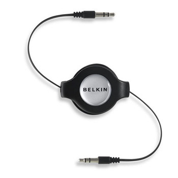 Belkin Retractable Car-Stereo Cable for iPod and iPhone - Black (F3X1980-4.5-BLK) - connects to the mini-stereo jacks on other portable audio equipment Main Product Image