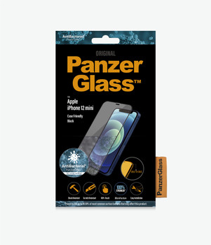 PanzerGlass Apple iPhone 12 Mini - Black (2710) - Screen Protector - Antibacterial glass - Protects the entire screen - Crystal clear - Shock absorbing Main Product Image