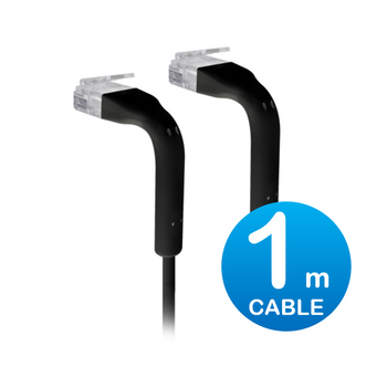 Ubiquiti UniFi Patch Cable 1m Black - Both End Bendable to 90 Degree - RJ45 Ethernet Cable - Cat6 - Ultra-Thin 3mm Diameter U-Cable-Patch-1M-RJ45-BK Main Product Image