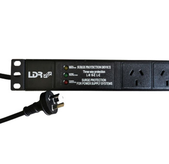 LDR 6-Port 10A Power Distribution Unit AU Approved - 6x 3-Pin AU/NZ Outlets/Slots - 1U Horizontal Mount Product Image 2