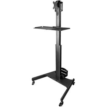 StarTech Mobile Workstation Cart with Monitor Mount - CPU/PC Holder - Keyboard Tray - Ergonomic Height Adjustable Desktop Computer Cart - Rolling Mobile Standing Workstation on Wheels Main Product Image