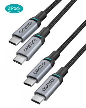 Choetech MIX00073 (XCC-1002 x2) 100W USB-C Braided Fast Charging Cable 1.8M 2 Pack Product Image 2