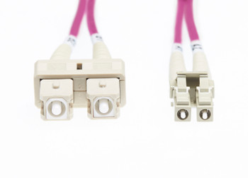 4Cabling 0.5m LC-SC OM4 Multimode Fibre Optic Patch Cable: Erika Violet Main Product Image