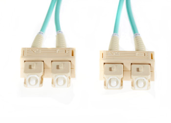 4Cabling 2m SC-SC OM4 Multimode Fibre Optic Cable: Aqua Main Product Image