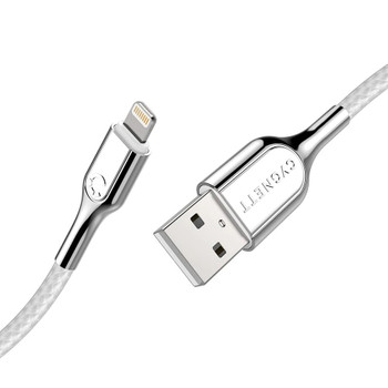 Cygnett Armoured Lightning to USB-A Cable (3M) - White (CY2687PCCAL) - Support Fast & Safe Charging 2.4A/12W - Double Braided Nylon Cable - MFi Certified Product Image 2