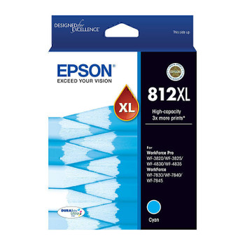 Epson 812XL Cyan Ink Cart Main Product Image