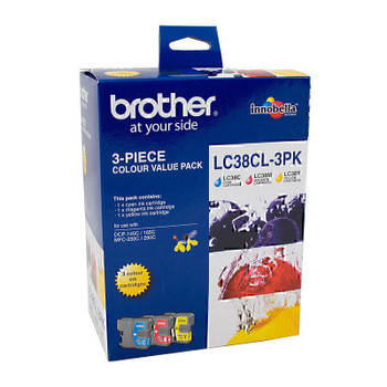 Brother LC38 CMY Colour Pack Main Product Image