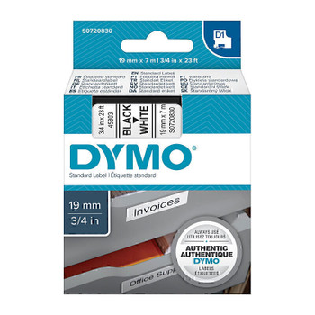Dymo D1 Blk on Wht 19mmx7m Tape Main Product Image