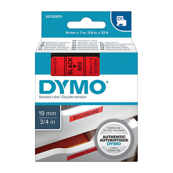 Dymo D1 Blk on Red 19mmx7m Tape Main Product Image
