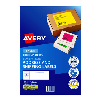 Avery LsrLbl Yl L7162FY 16Up Pk25 Product Image 3