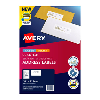 Avery Label QP L7651 65Up Pk10 Product Image 3