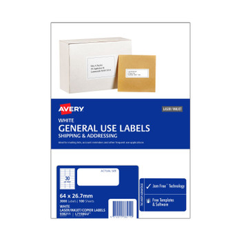 Avery Gen Lbl L7158GU 30Up Bx100 Product Image 2