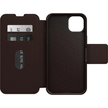 OtterBox Apple iPhone 14 Plus Strada Series Case - Espresso (Brown) (77-88554) - Wireless Charge Compatible - Credit Card Storage Main Product Image