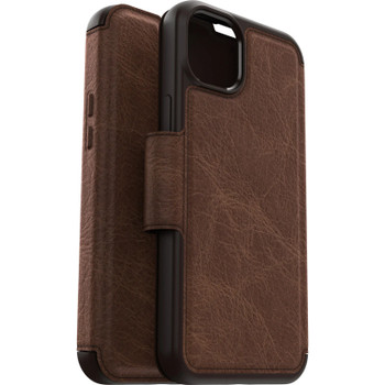 OtterBox Apple iPhone 14 Plus Strada Series Case - Espresso (Brown) (77-88554) - Wireless Charge Compatible - Credit Card Storage Product Image 2