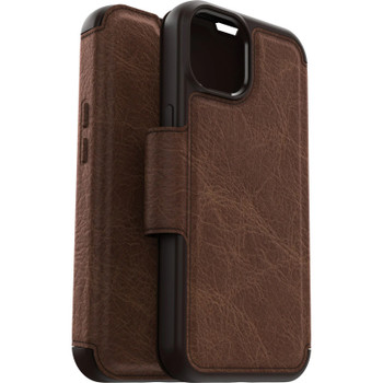 OtterBox Apple iPhone 14 Strada Series Case - Espresso (Brown) (77-89657) - Wireless Charge Compatible - Credit Card Storage Product Image 2