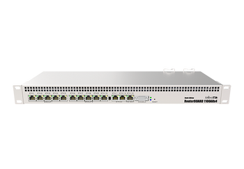 MikroTik RB1100Dx4 Power PC 1.4Ghz CPU quad-core, 1GB RAM, 13xGbit LAN, L6 Dude Edition Main Product Image