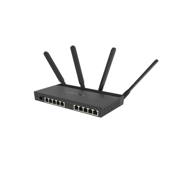 MikroTik RB4011iGS+5HacQ2HnD-IN 4x 1,4 GHz, 10x Gigabit LAN SFP+ L5 WiFi Desktop Case Main Product Image