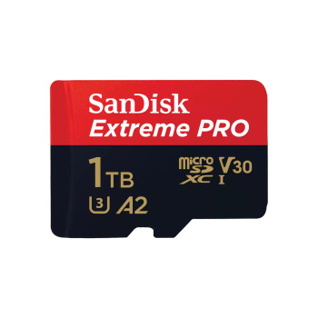 SanDisk Extreme Pro MicroSDxc - Sqxcd 1TB - V30 - U3 - C10 - A2 - Uhs-I - 200Mb/S R - 140Mb/S W - 4X6 - Sd Adaptor - Lifetime Limited Main Product Image