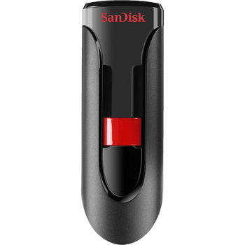 SanDisk Cruzer Glide 3.0 USB Flash Drive - Cz600 128GB - USB3.0 - Black With Red Slider - Retractable Design - 5Y Main Product Image