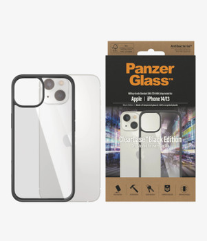 PanzerGlass Apple iPhone 14 / iPhone 13 ClearCase - Black Edition (0405) - Scratch Resistant - 2.4M Drop Tested - Wireless Charging Compatible Main Product Image