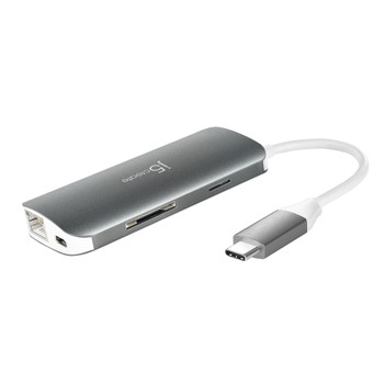 j5create JCD383 USB-C 9-in-1 Multi Adapter - Silver and White Product Image 2