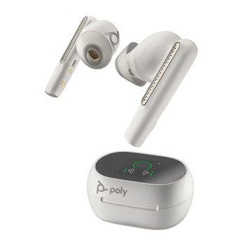 Poly Voyager Free 60+ UC USB-A Wireless Earbuds - White Sand Main Product Image