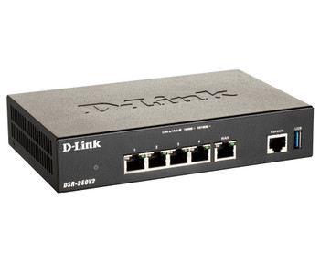 D-Link DSR-250V2 wireless router Gigabit Ethernet Black Product Image 2