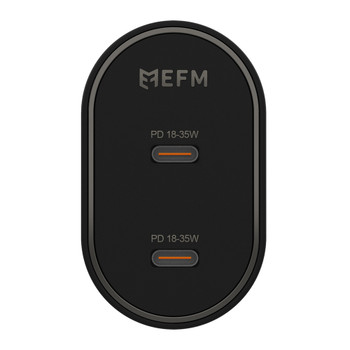 EFM 35W Dual Port Wall Charge - With Power Delivery and PPS - Black Product Image 2