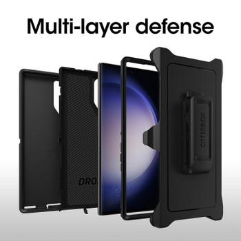 OtterBox Defender Samsung Galaxy S23 Ultra 5G (6.8in) Case Black - (77-91055) - DROP+ 4X Military Standard - Multi-Layer - Included Holster - Raised Edges Product Image 2