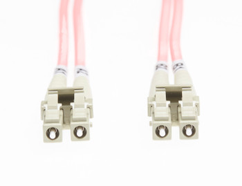 4Cabling 0.5m LC-LC OM1 Multimode Fibre Optic Cable: Salmon Pink Main Product Image