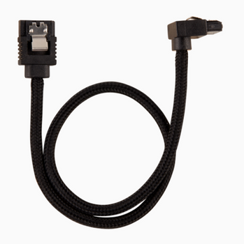 Corsair Premium Sleeved Sata Data Cable Set With 90 Degree Connectors +AC0- Black +AC0- 30Cm