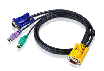 Aten 3.0m 3in1 VGA +AC0- PS/2 Console KVM Split Cable HDB+AC0-15M to SPHD+AC0-15M