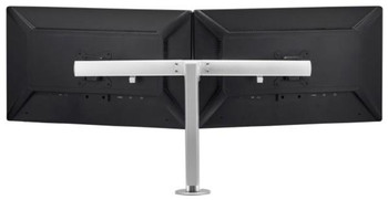 Atdec Black AWMS+AC0-R40 Dual display crossbar on 400mm post. Max load: 7kg per arm with HD F+AC0-Clamp +AC0- Dual display desk mount for up to two 27+ACY-quot+ADs- monitor