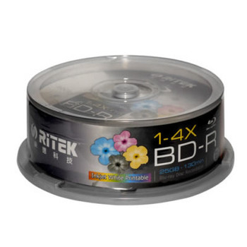 Product image for Ritek Blu-Ray BD-R 2X 25GB 130Min White Top Printable 25pcs | AusPCMarket Australia