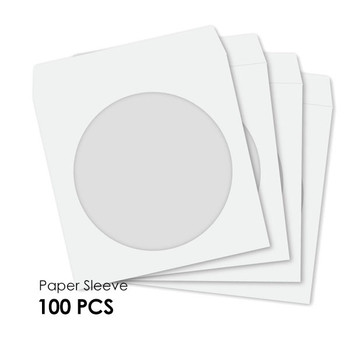 Product image for CD-DVD Paper Sleeve with Windows Hold 1 Disc  (100PCS/Pack) | AusPCMarket Australia