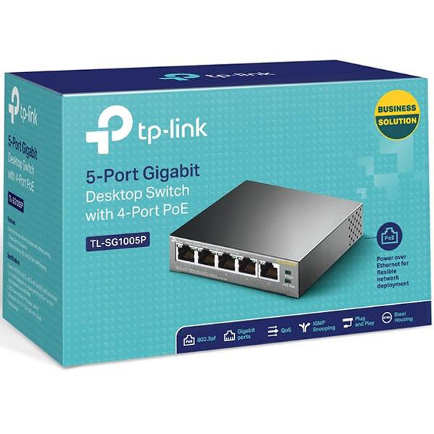 TP-Link TL-SG1005P 5-Port Gigabit Desktop Switch With 4-Port PoE Product Image 4
