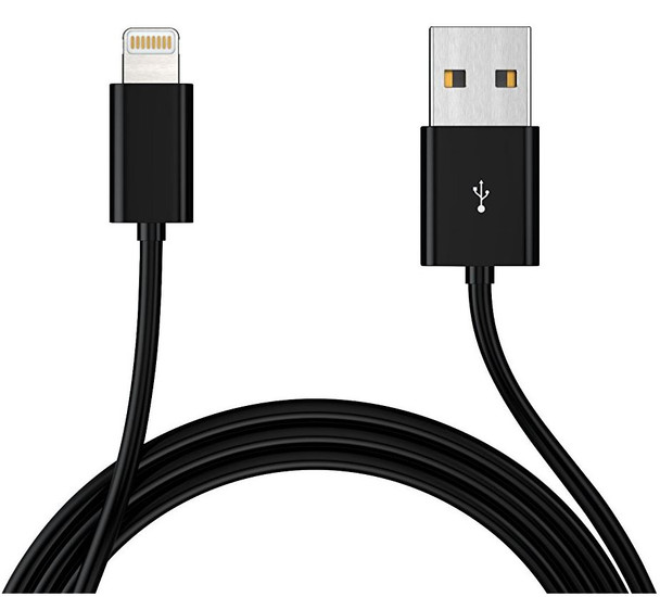 Product image for 1m USB Lightning Data Sync Charger Black Cable for iPhone 5/6 | AusPCMarket Australia